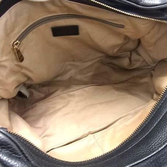 Versace (Authentic) Large Black Pelle Leather & Gold Medusa Shoulder Bag, VGUC - Picture 6 of 11